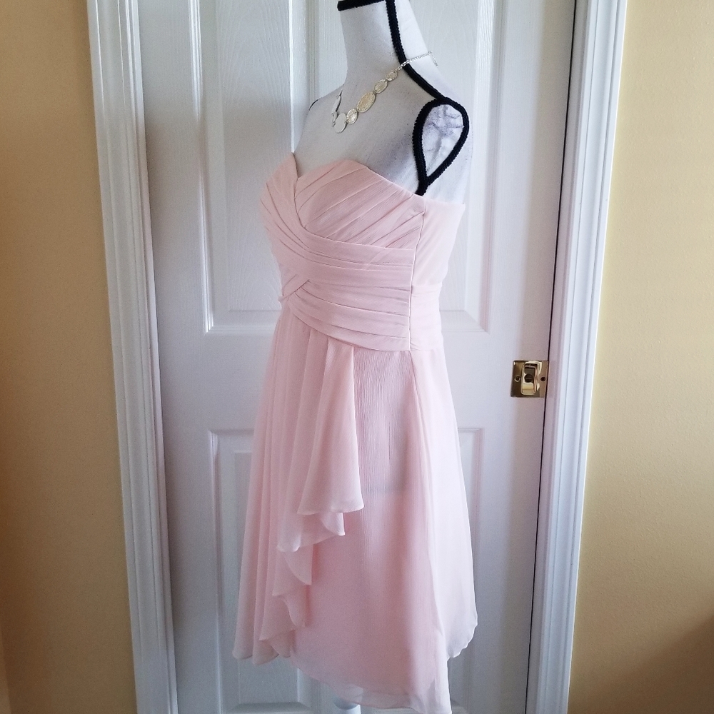 Pink Strapless Bridesmaid Dress - Picture 3 of 9